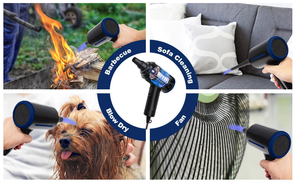 500W Electric Air Duster – Powerful Air Blower for PC, Computer, Keyboard Cleaning | Replaces Compressed Air Spray