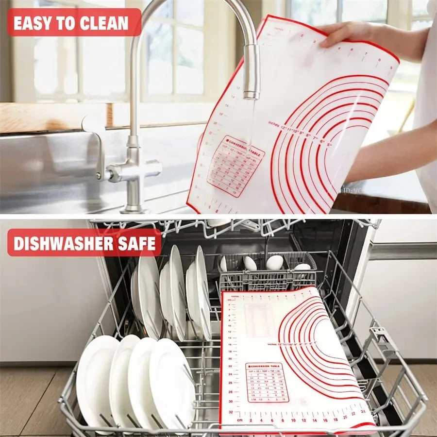 UNTIOR Silicone Baking Mat – Non-Stick Kneading & Dough Mat for Pizza, Cake, and Cooking Bakeware