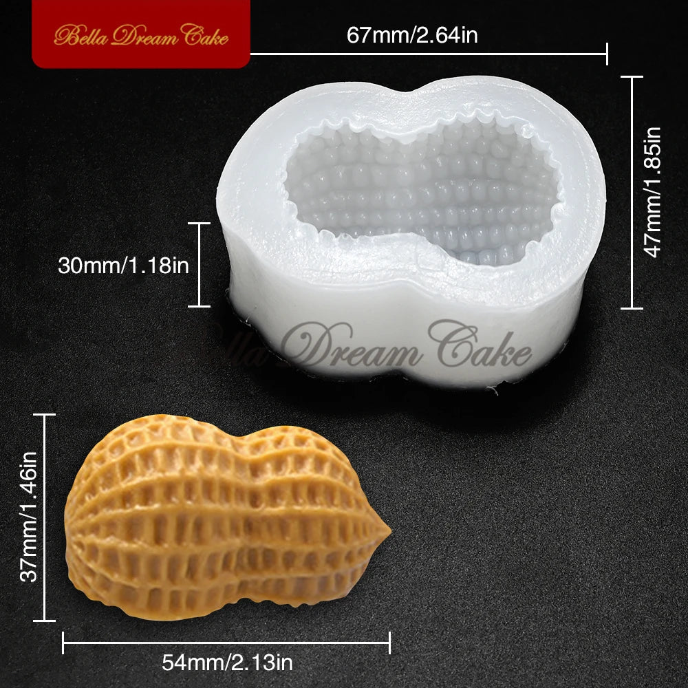 Peanut Design Silicone Mousse Mold – Pudding, Fondant, Chocolate & DIY Cake Decorating Bakeware Tool