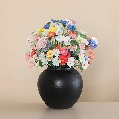 5PCS Handmade Ceramic Flowers – High-Temperature Simulation Eternal Life Flower Decorations, Creative Home & Gift Decor