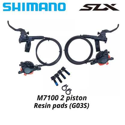 SHIMANO DEORE XT/SLX Hydraulic Disc Brake Set – M6100–M8120 2/4 Piston Original MTB Brakes for Mountain Bikes