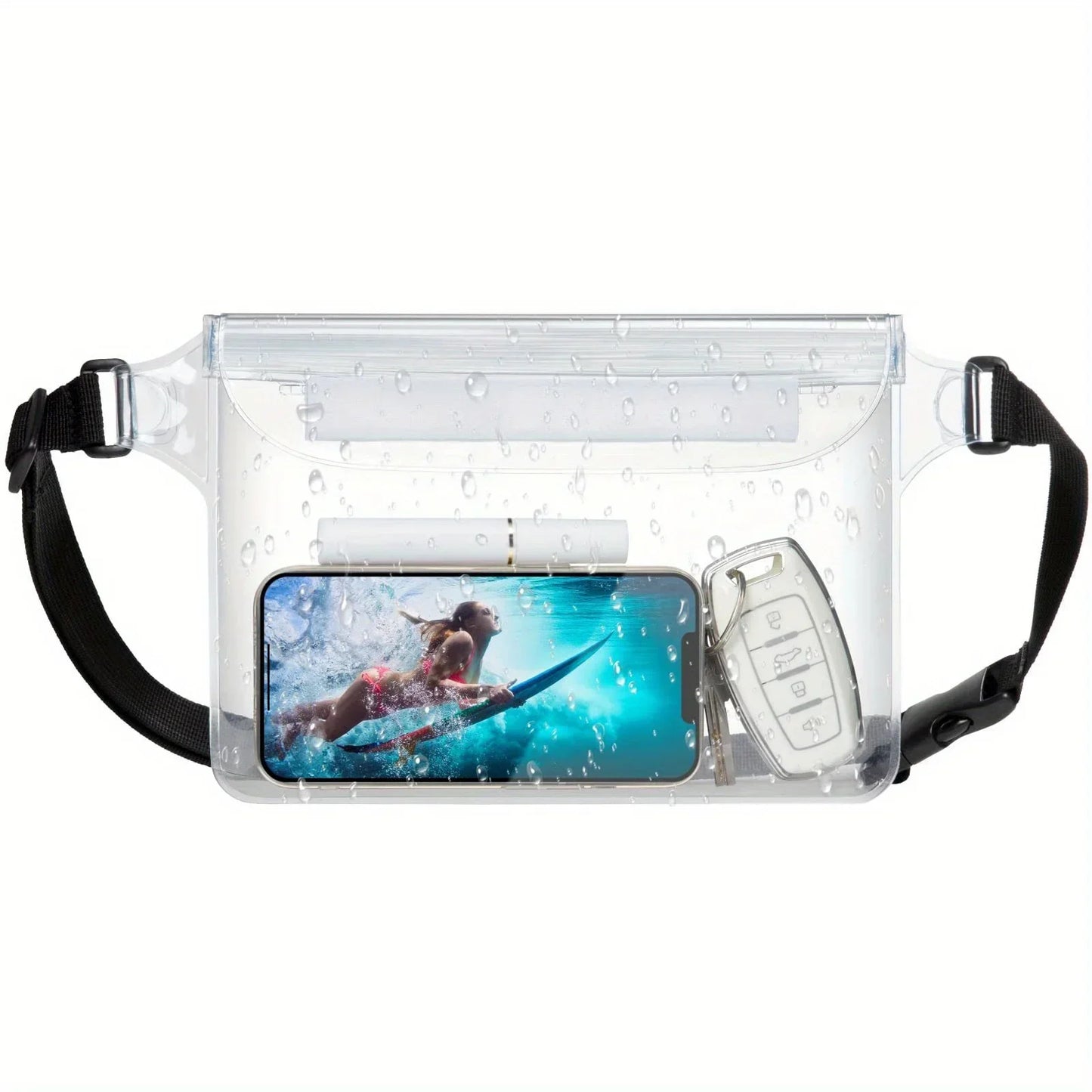 Waterproof Phone Waist Bag - 3-Layer Sealed Touch Screen Dry Bag for Swimming, Drifting & Diving