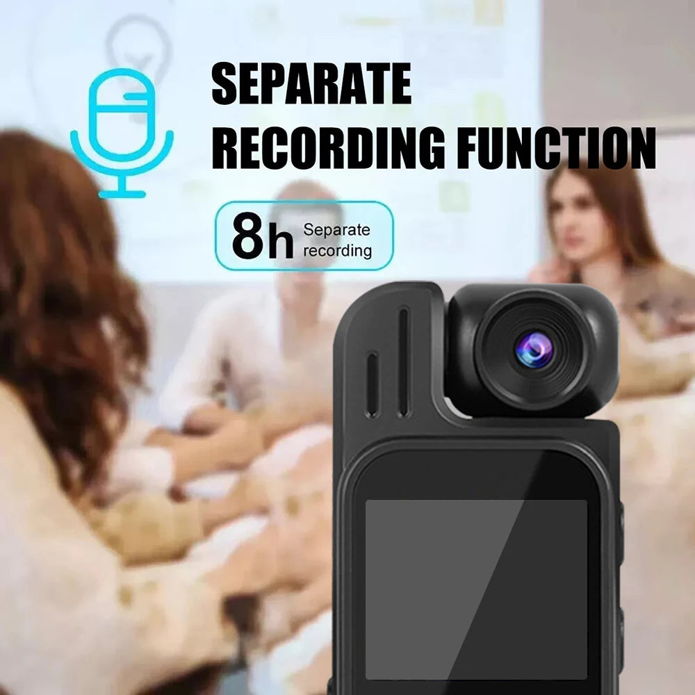 Mini Body Camera - 1080P HD Sports Recorder with Infrared Night Vision and 1.3-Inch Display