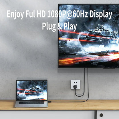 1.8M HDMI to VGA Adapter Cable - 1080P 60Hz Full HD Video Converter Cord for Laptop PC Monitor Projector