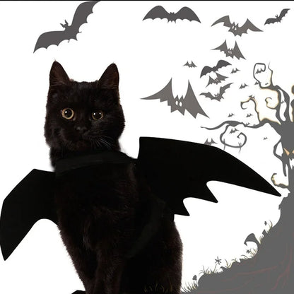 Halloween Cute Pet Clothes - Black Bat Wings Harness Costume for Cats and Dogs, Perfect for Halloween Party