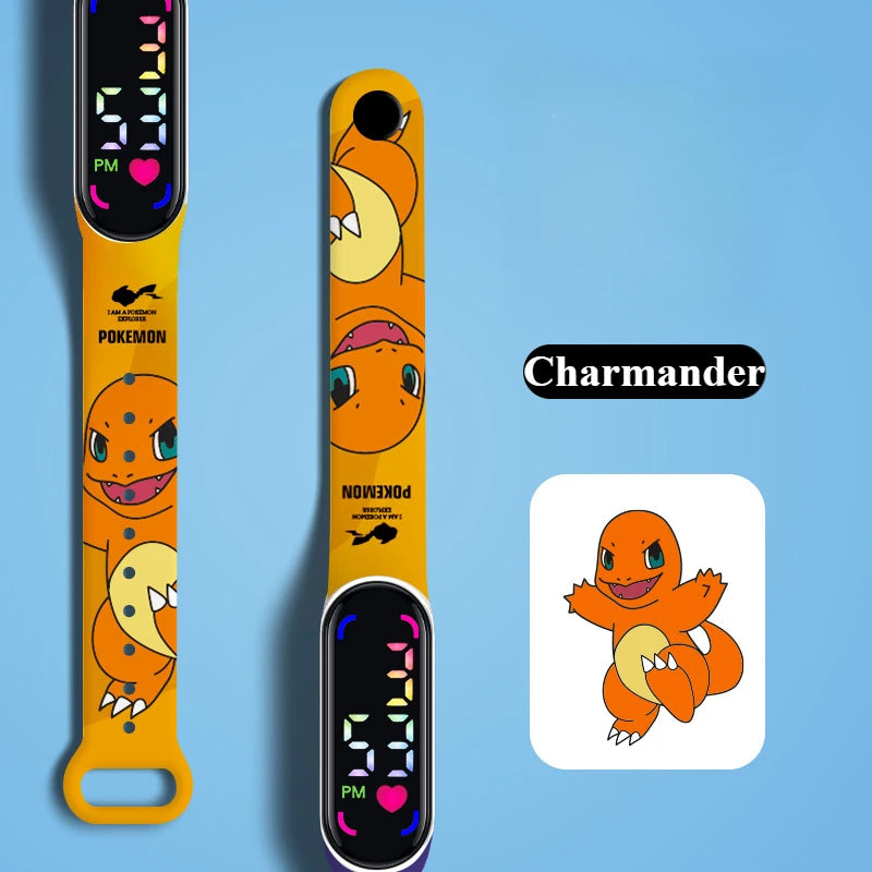 Pokémon LED Electronic Watch — Cute Pikachu & Gengar Waterproof Digital Bracelet for Boys & Girls, Birthday Gift