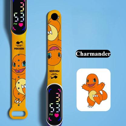 Pokémon LED Electronic Watch — Cute Pikachu & Gengar Waterproof Digital Bracelet for Boys & Girls, Birthday Gift
