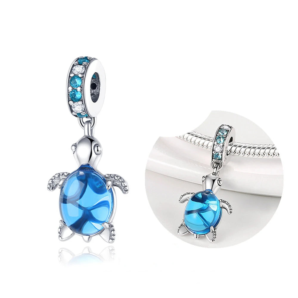 Chameleon Luminous Firefly & Butterfly Silver-Plated Charms - 925 Silver for DIY Bracelet Jewelry Making