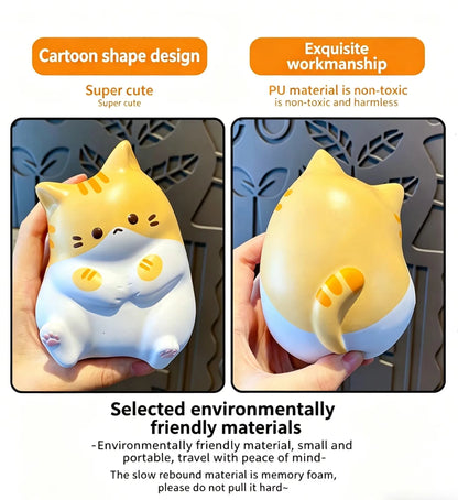 3-Piece Cute Cartoon Cat Squeeze Toy Set - Soft PU Slow-Rebound Fidget Toys for Stress Relief, Sensory Play, and Relaxation Gifts