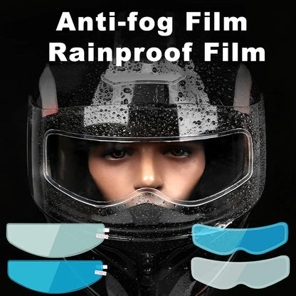 4PCS Universal Motorcycle Helmet Anti-Fog & Rainproof Film - Clear Coating Sticker for Helmet Accessories