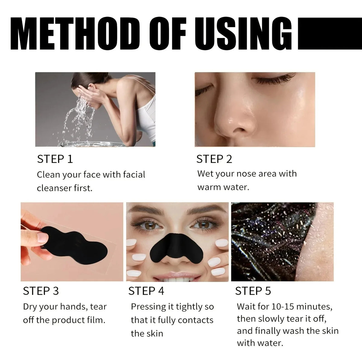 Nose Cleansing Patches - Gentle Deep-Pore Blackhead Removal Strips & Facial Cleansing Tools