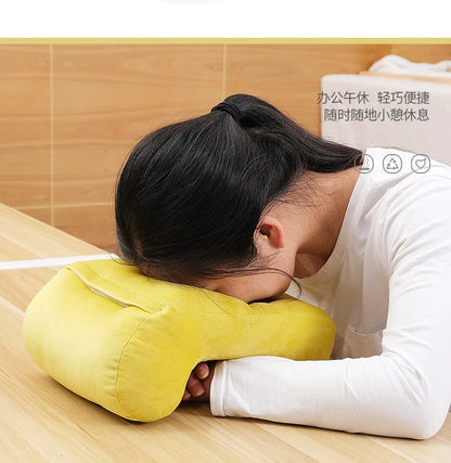 Multifunctional U-Shaped Pillow for Comfortable Office Naps - Neck Stretcher, Back Cushion, Head & Arm Rest