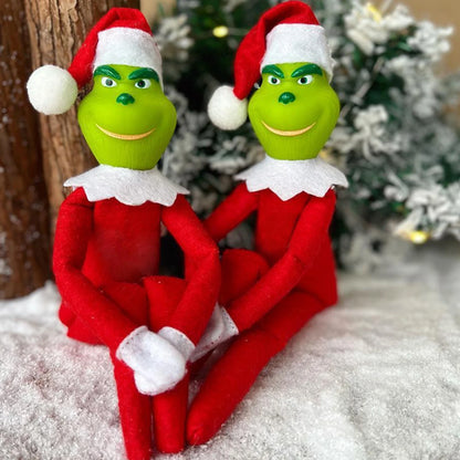 32cm Christmas Elf Doll – Handmade Plush Fairy Toy with Long Legs for Bookshelf, Room Decor & Holiday Gifts