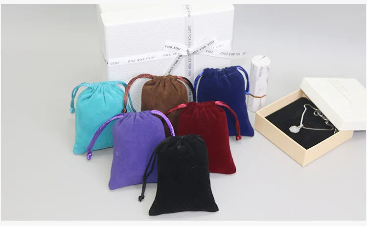 100pcs Velvet Drawstring Bags 7x9cm – Jewelry Packaging, Gift, Wedding & Party Favor Pouches