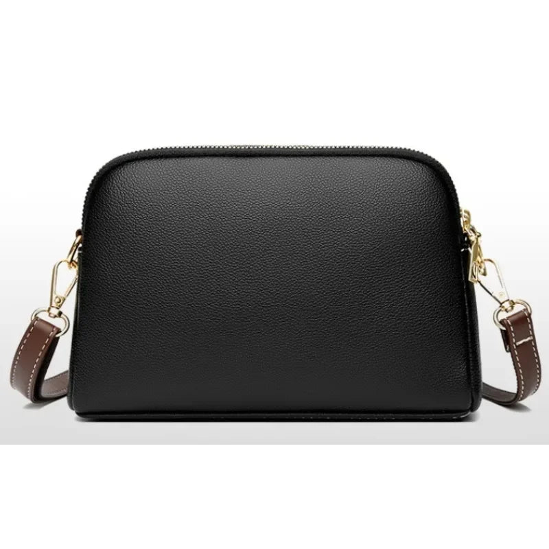 100% Genuine Leather Shoulder Bag for Women - Luxury Designer Cowhide Flap Handbag and Crossbody Messenger Bag