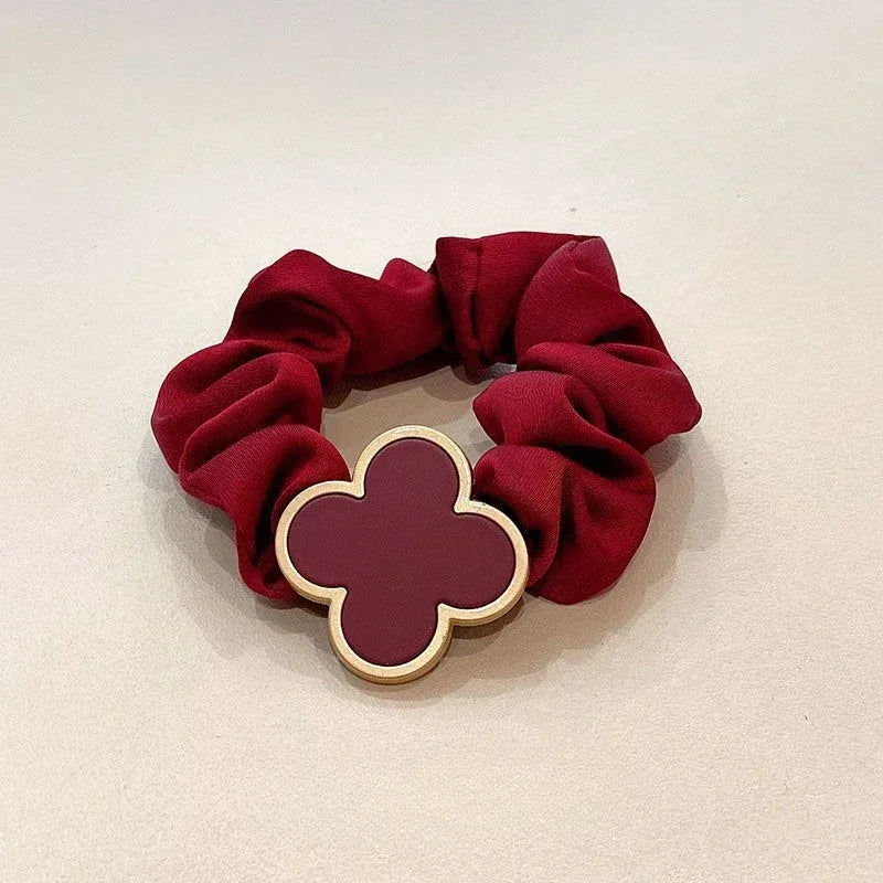 Cute French Ponytail Hair Rings - Warm Color Elastic Hair Ties for Stylish Hairstyles