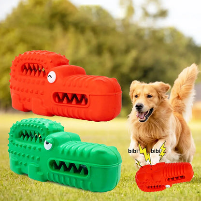 Durable Rubber Dog Chew Bone - Bite-Resistant Teething, Licking & Teeth Cleaning Toy
