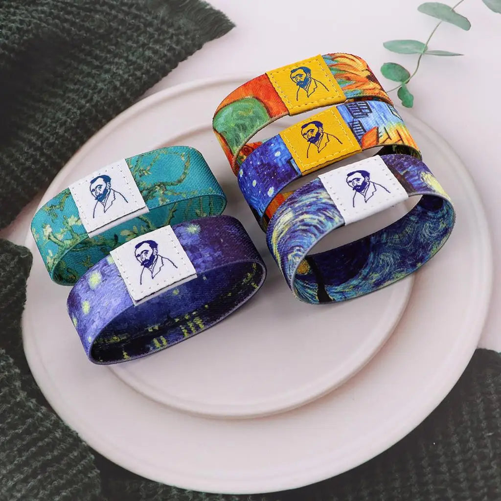 Van Gogh Art Bracelet - Stretch Wristband Jewelry for Women, Fashionable Bangles and Accessories (18cm)