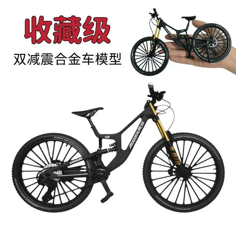 1:8 Dual Shock Downhill Mountain Bike Alloy Model - Soft Tail Metal Racing Toy & Birthday Gift
