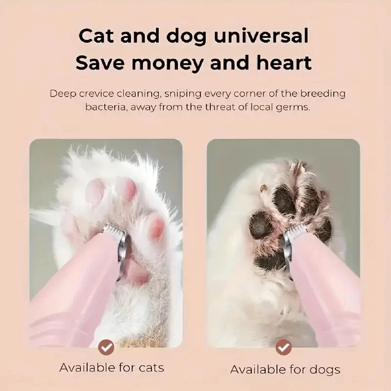 Pet Grooming Electric Clipper – Battery-Free Dog & Cat Hair Trimmer for Paws, Face, Eyes & Butt Hair Removal Tool