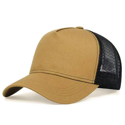 Lightweight Mesh Baseball Cap - Solid Color Breathable Summer Sun Hat for Men & Women