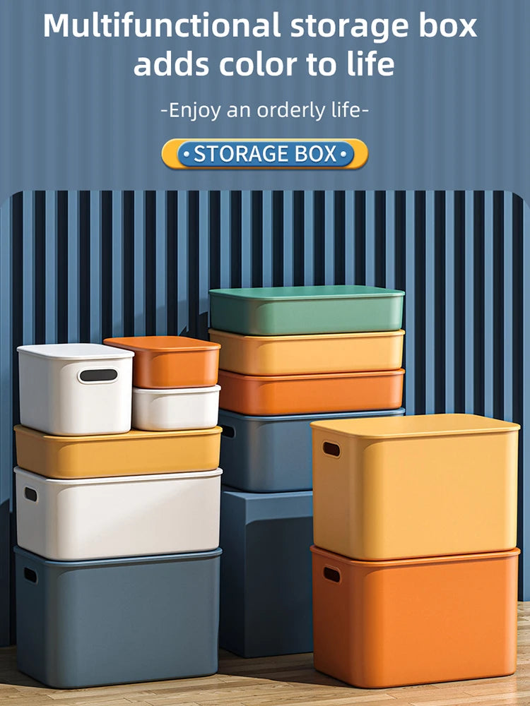Plastic Storage Box Organizer – Stackable Colorful Baskets for Jewelry, Lipstick, Toys, Underwear & Desktop Snacks