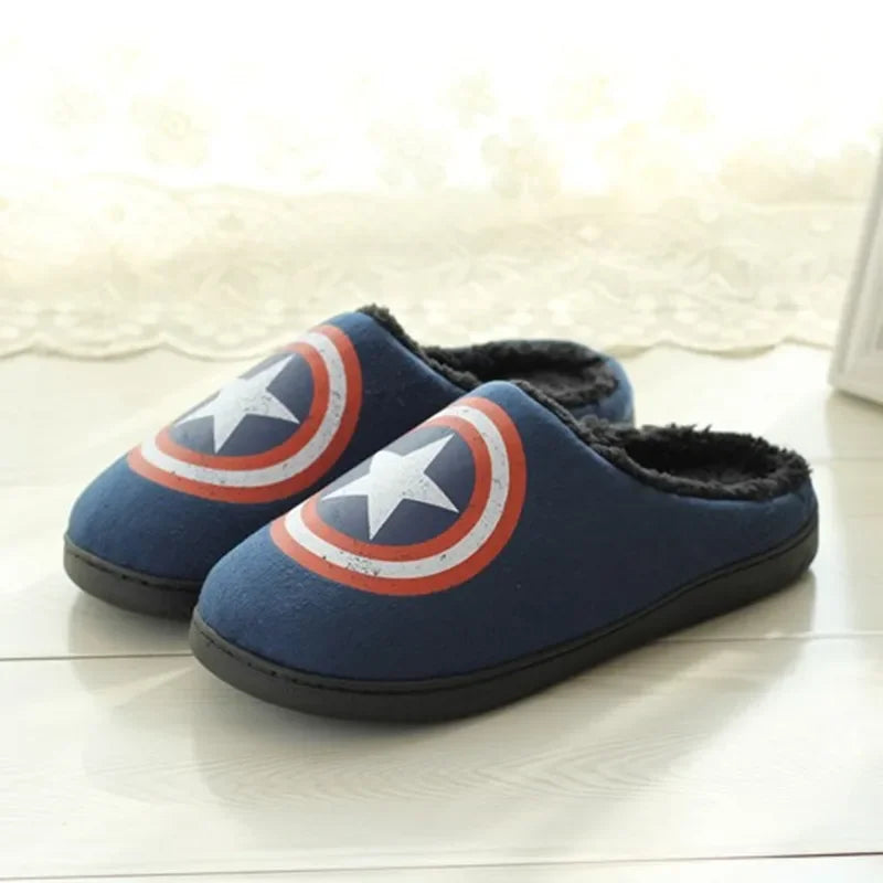 Batman Winter Slippers for Women & Men – Warm Plush, Non-Slip Indoor Floor Slides, Cartoon Anime DC Cotton Slippers for Couples