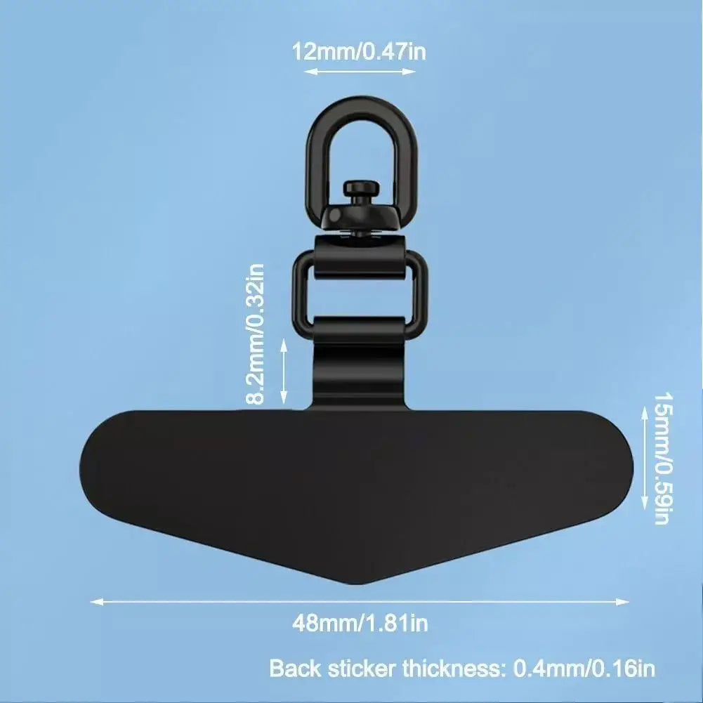 Upgraded 360° Rotatable Stainless Steel Phone Tether Tab - Metal Patch Gasket & Cellphone Lanyard Safety Connector Piece