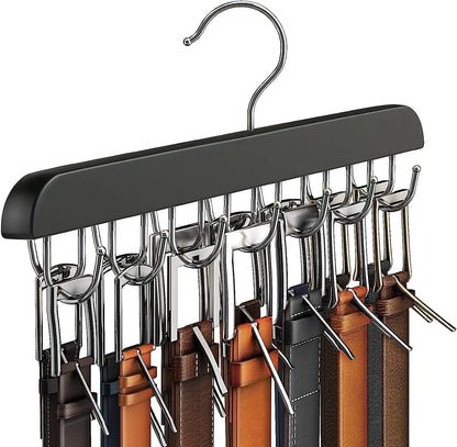 Wooden Belt and Scarf Rack Organizer – Wardrobe Hanger for Belts, Ties, and Accessories, Men’s and Women’s Clothing Storage   2/2