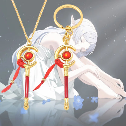 Frieren Magic Wand Keychain - Anime Cosplay Pendant Hanging Ornament and Decorative Gift