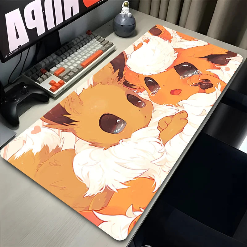 Pokémon Eevee Anime Gaming Mouse Pad - Colorful Rubber Desk Mat for PC, Laptop, Keyboard, and Gaming Setup