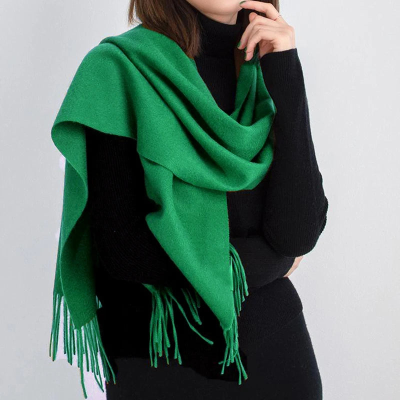 Solidlove Women’s Wool Winter Scarf – 100% Wool Cashmere Poncho Wrap, Fashionable Adult Scarf for Ladies