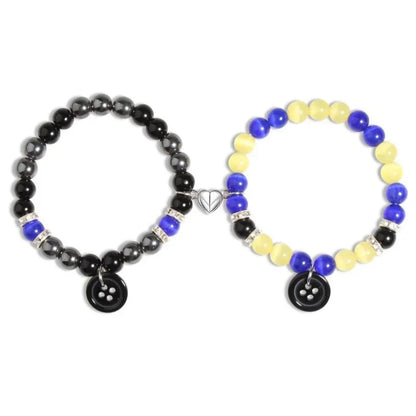2-Piece Spider Cat Beaded Bracelet Set - Cat Eye Heart Friendship Bracelets with Colorful Beads for Best Friends