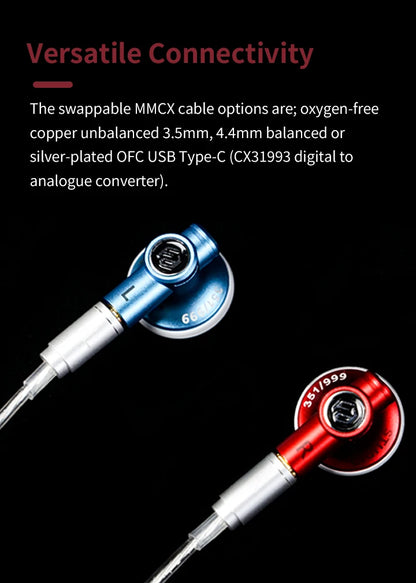 Guangda HIFI Flathead Studio Earbuds — Wired Hi-Res Earphones for Gaming & Music (3.5mm / 4.4mm / USB-C)