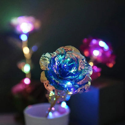 LED 24K Foil Plated Roses – Valentine's & Mother's Day Gift, Artificial Flower Decor, Romantic Wedding & Lover Lighting