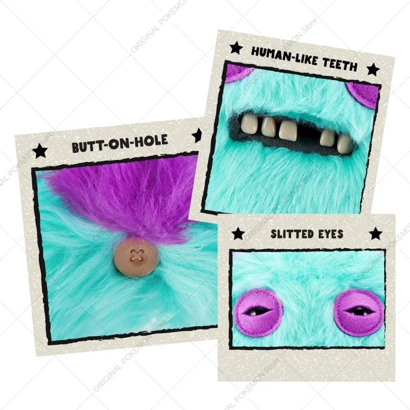Original Fuggler Ugly Teeth Monsters Plush Toys – Butt Ugly Pets Snowman & Reindeer Dolls for Christmas & Kids Gifts