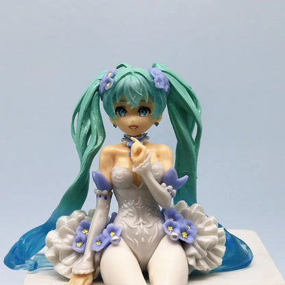 Hatsune Miku 11cm Neko T-Shirt Figure – Cute Anime Desktop Figurine Kawaii Girl Model Toy Gift