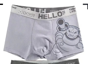 Pokemon Anime Men's Boxer Briefs — Charmander, Charizard, Bulbasaur, Gengar & Pikachu Antibacterial Underwear Shorts Gift