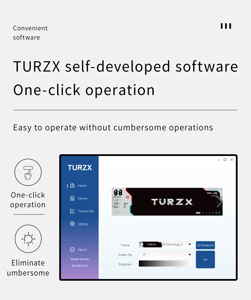 8.8 Inch IPS Type C Secondary Screen – USB-C Interface CPU, GPU, RAM Display, No Need for AIDA64 Monitoring