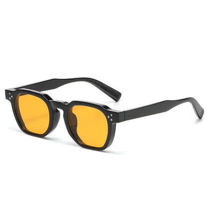 JNPCXI Vintage Rivet Oval Sunglasses – Fashion Leopard Frame Luxury Eyewear for Men & Women, Anti Blue Light Glasses