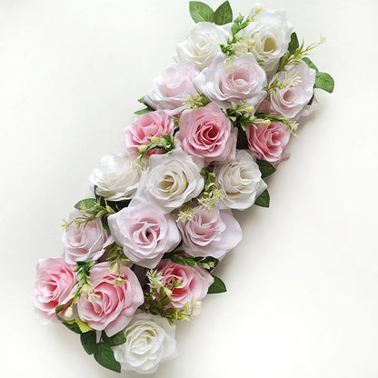 50cm Artificial Rose Flower Garland - Wedding Wall Backdrop, Party Decor & Photo Props