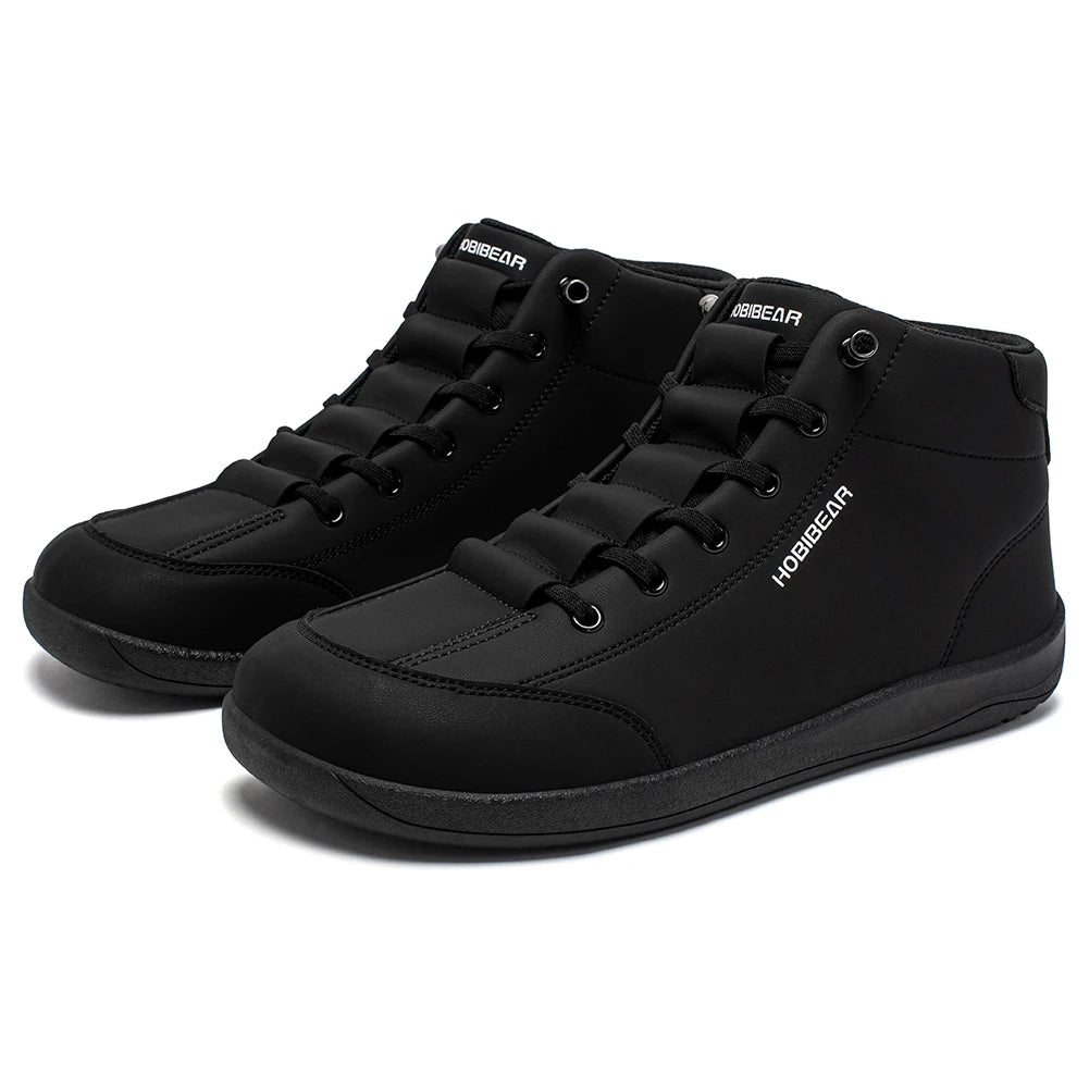 HOBIBEAR Mid-Top Barefoot Shoes — Wide-Toe Ankle Boots for Men & Women, Outdoor Non-Slip Artificial Leather Shoes