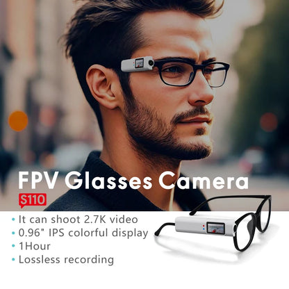 2.7K Glasses Camera – Mini Wearable Outdoor Security Sports DV DVR, WIFI Video Recorder for Driving, Hiking, and Surveillance