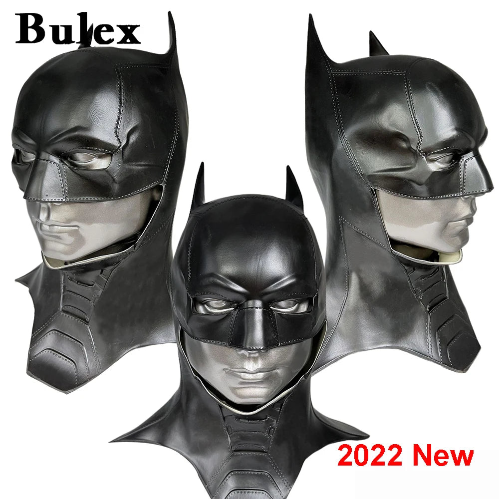 Cafele 2022 Batman Cosplay Costume for Men – Bruce Wayne Halloween Outfit with Black Latex Masquerade Mask