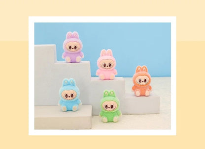 10pcs Lububu Anime DIY Flocked Action Figures — Kawaii Desktop & Car Pendant Dolls, Christmas Gift Toy