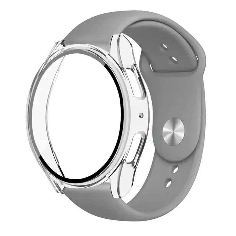 Samsung Galaxy Watch 7/6/5/4 Accessory Set – Tempered Glass Screen Protector, Silicone Strap & Protective Case (40mm/44mm, 2-Pack)