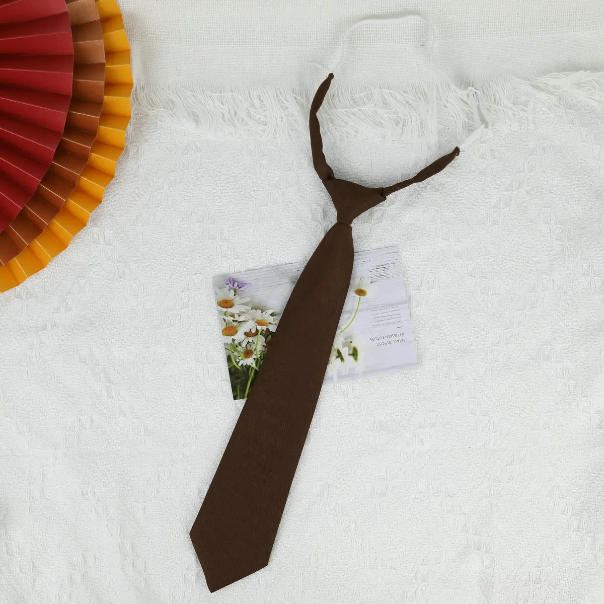 Lazy JK Small Necktie – Korean Style Solid Black, Wine Red, Dark Blue Uniform Ties for Girls & Students