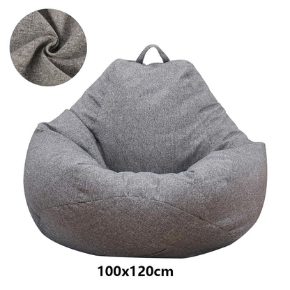 Large Lazy Bean Bag Sofa Cover – Comfortable Tatami Lounger Seat Cover for Living Room & Bedroom (No Filler)