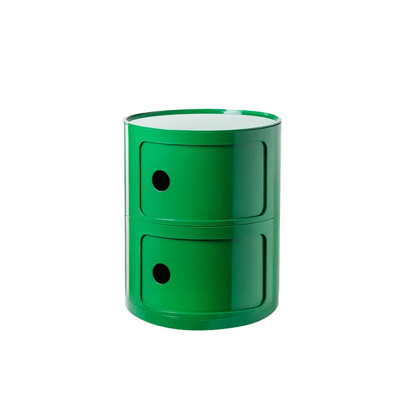 Nordic Minimalist White Bedside Table – Modern Round Plastic Side Cabinet, Small Creative Storage Unit
