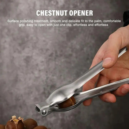 2 in 1 Stainless Steel Nut Cracker - Quick Chestnut and Walnut Opener, Sheller Pliers for Kitchen Use